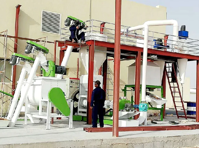 Small-scale twin-screw floating fish feed extruder production line for small farms, 0.5-2t/h