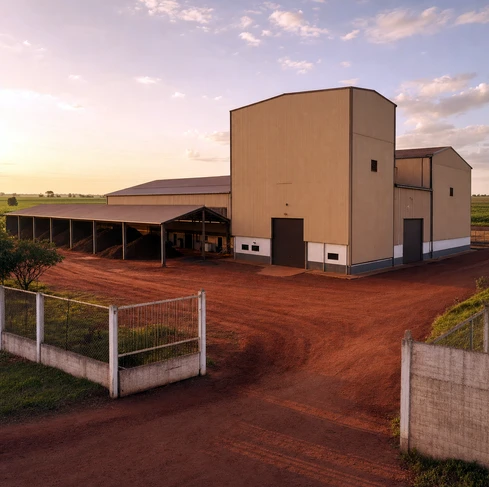 A distiller's grains organic fertilizer production line with a capacity of 6.5-7.5 tons/hour in Brazil