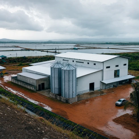 A white shrimp feed plant with a capacity of 4T/H in Ecuador