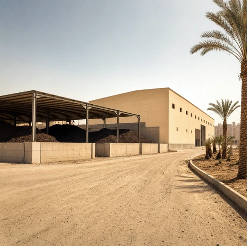 A municipal sludge organic fertilizer production line with a capacity of 8 tons/hour in Egypt