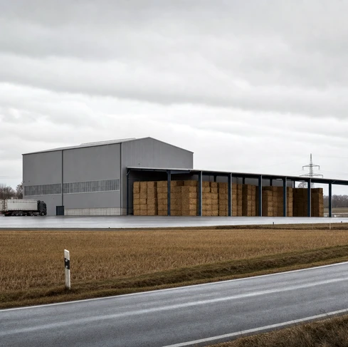A wheat straw pellet plant with a capacity of 8 tons/hour in Germany