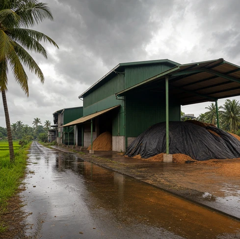 A rice husk pellet production line with a capacity of 2-3 tons/hour in Sri Lanka