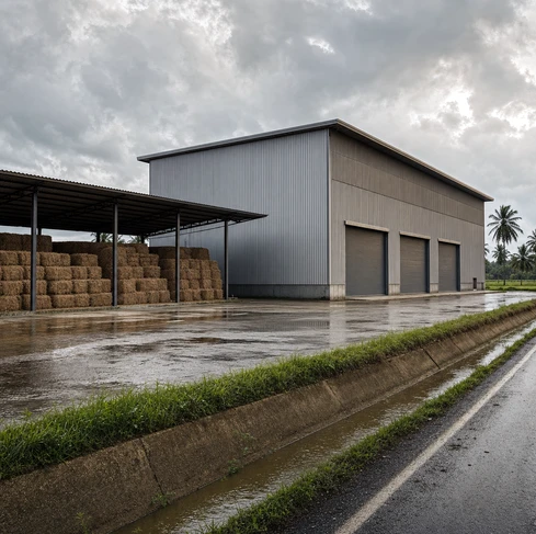 A rice straw pellet plant with a capacity of 8 tons/hour in Thailand