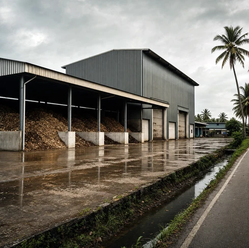 a 10 t/h cassava peel and sludge organic fertilizer production line in Thailand