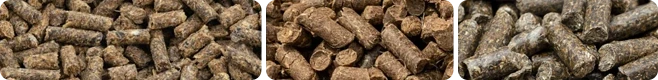 pellet produced by a pellet mill