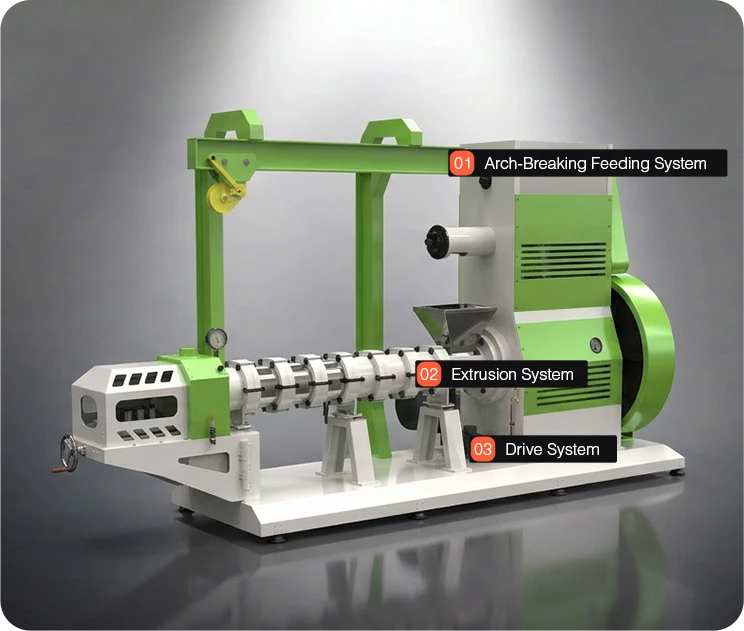 dry fish feed extruder equipment structure