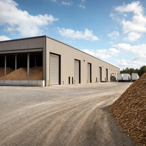 a 5 to 6 t/h forestry waste pellet production line in America
