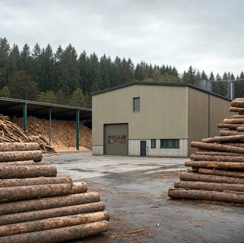 a 2 t/h log waste pellet production line in Germany