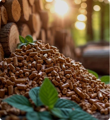 biomass pellets made from log wood chips